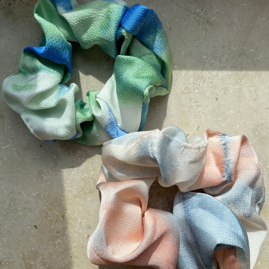 pastel Scrunchie in zarten malerischen Farben